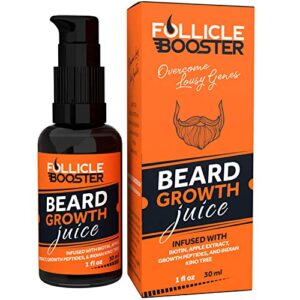 beard growth oil – 1fl oz – growing serum that softens & strengthens beards and mustaches – facial hair treatment treatment infused with biotin capilia longa niacinamide and 100% natural ingredients