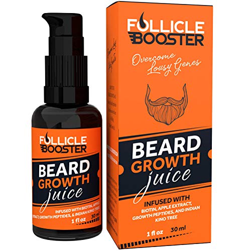 Beard Growth Oil - 1Fl Oz - Growing Serum That Softens & Strengthens Beards and Mustaches - Facial Hair Treatment Treatment Infused with Biotin Capilia Longa Niacinamide and 100% Natural Ingredients