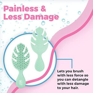 Wet Brush Go Green Mini Detangler, Green - Detangling Travel Hair Brush - Ultra-Soft IntelliFlex Bristles Glide Through Tangles & Gently Loosens Knots While Minimizing Pain, Split Ends & Breakage