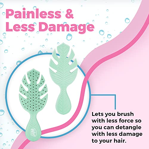 Wet Brush Go Green Mini Detangler, Green - Detangling Travel Hair Brush - Ultra-Soft IntelliFlex Bristles Glide Through Tangles & Gently Loosens Knots While Minimizing Pain, Split Ends & Breakage