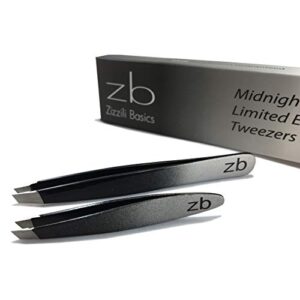 Zizzili Basics Tweezer Set - Limited Edition Ombre - Classic + Mini Slant - Best Tweezers for Eyebrow, Facial Hair Removal and your Precision Needs
