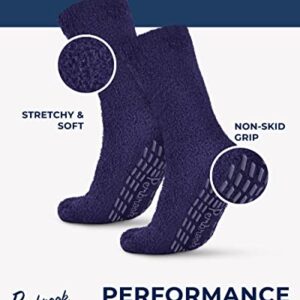 Pembrook Moisturizing Spa Socks Aloe Infused | 2-Pair | Fuzzy Non Skid Gel Sleeping Socks