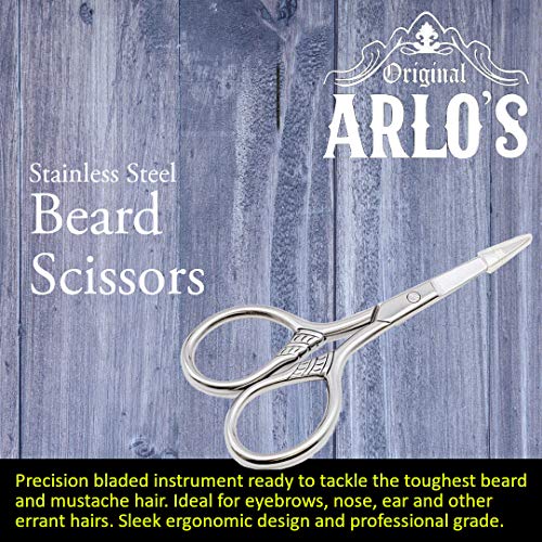 Arlo's 5-PC Mens Premium Beard Grooming Kit w/ Tea Tree Beard Oil 2.5oz -Beard Oil, Beard Brush, Beard Comb, Beard Scissors & Carry Bag