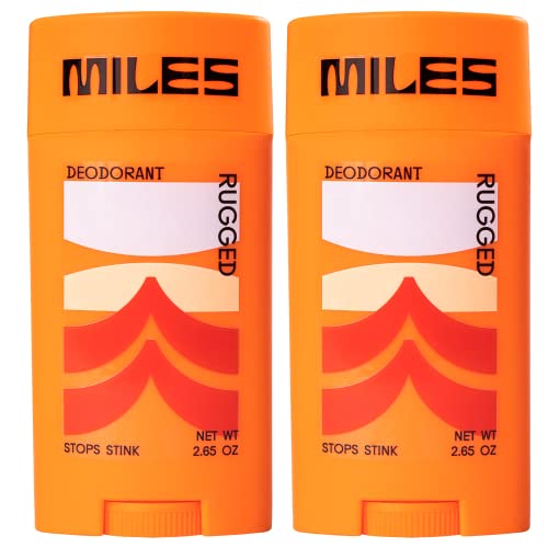 Miles - Deodorant for Teens, Tweens, & Kids - No Aluminum, Odor-Neutralizing Technology, Kid Friendly - Rugged Scent - 2-Pack