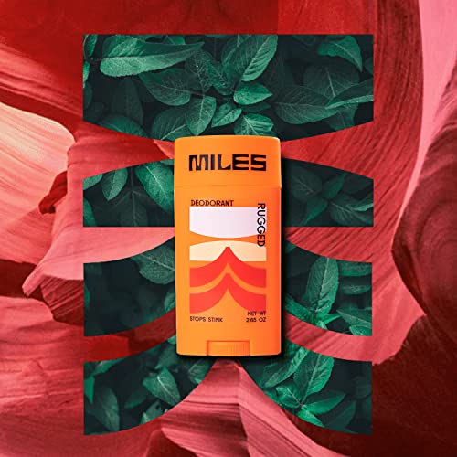 Miles - Deodorant for Teens, Tweens, & Kids - No Aluminum, Odor-Neutralizing Technology, Kid Friendly - Rugged Scent - 2-Pack