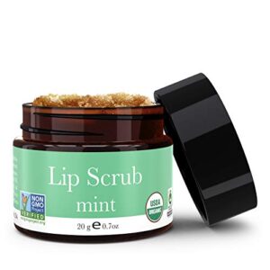 organic lip scrub mint – lip scrubs exfoliator & moisturizer, lip exfoliator scrub, sugar lip scrubs, lip sugar scrub, lip care products for chapped lips, lip scrubber, lip moisturizer for dry lips