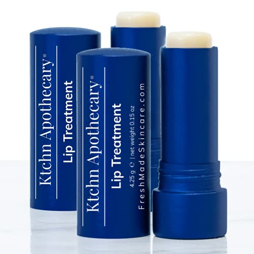 Ultra-Hydrating Lip Treatment, 100% Natural Lip Balm, Lip Moisturizer + Conditioner-in-1, Hydrate, Nourish, Soften, Smooth Lines, Rejuvenate Dry Lips, Freshly-Made with Food-Quality Ingredients, Ultra-Premium Aluminum Tube, for Women + Men, Pack of 2