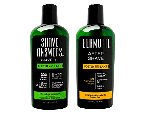 Foster and Lake - BERMOTTI After Shave, 2 Pack - 4 oz- No Burn & All Natural Soothing Skin Moisturizer