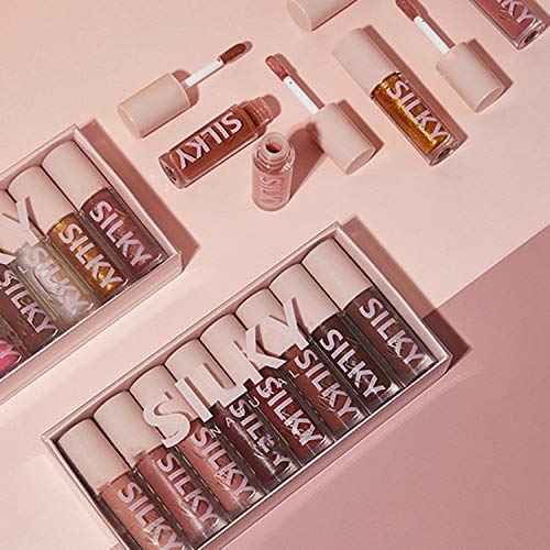 MAEPEOR Shiny Glossy Lipgloss Set 8PCS Non-Sticky Moisturizing Lip Gloss Long-lasting High Shine & Shimmer Liquid Lipstick for Girls and Women (Shiny Glossy, 8PCS-A)