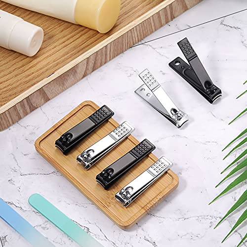 50 Pieces Nail Clipper Set Fingernails and Toenail Clipper Stainless Steel Nail Cutter for Women Men Thick Nails, Black and Silver