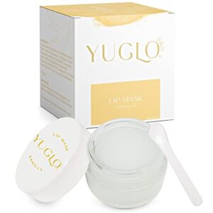 yuglo moisture & collagen booster lip sleeping mask | treatment to restore, hydrate & plump dry, chapped lips – vanilla