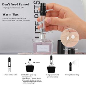 Refillable Perfume Bottle Atomizer for Travel,Portable Easy Refillable Perfume Spray Pump Empty Bottle for men and women with 5ml Mini Pocket Size (Black)