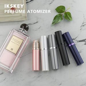 Refillable Perfume Bottle Atomizer for Travel,Portable Easy Refillable Perfume Spray Pump Empty Bottle for men and women with 5ml Mini Pocket Size (Black)