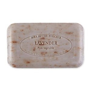 Pre de Provence Artisanal French Moisturizing Soap Bar, Shea Butter Enriched, Quad Milled for Long Lasting Rich Smooth Lather, 5.3 Ounce, Lavender