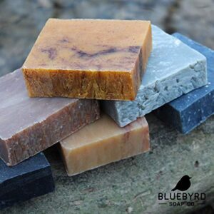 BLUEBYRD Soap Co Artisan Handmade Men's Soap Bars Set of 6, Masculine Scented Fragrance Man Bar Soaps Variety Pack 6, Natural Exfoliating Men's Soap Gift for Dad | Sandalwood, Citrus Cedar Sage, Bay Rum, Deep Sea Pumice, Pine Soap Scrub (MENS)