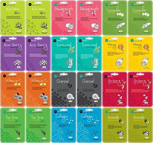 Celavi Collagen Facial Face Mask (24-Sheets) Classic Korean Skincare