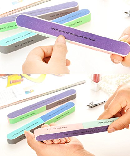 Honbay 6PCS Nail Art Tool Nail File Nail Buffer Cosmetic Manicure, 7 Ways