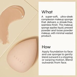 HALEYS Re–mix Complexion Sponge Vegan, Cruelty-Free Makeup Sponge Blender - Apply Liquid, Cream or Powder Foundation for a Precise, Streak-Free Finish (Pink)