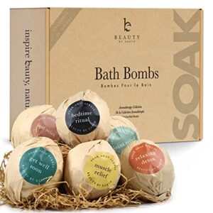 bath bomb gift set – usa made with organic & natural relaxing ingredients with aromatherapy salt & oils, bath bombs for women, men & kids