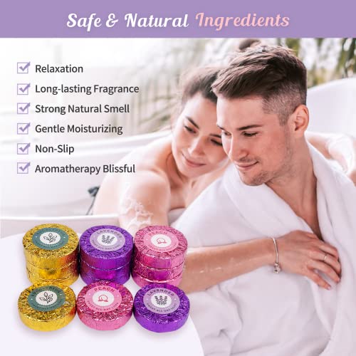 Shower Steamers Aromatherapy, Natural Organic 12-Pack Lavender Eucalyptus & Peach Shower Tablets, Women Relaxing Bath Spa Gift Set, Heart-Shaped Tin Box Shower Fizzies for Party, Birthday, Christmas