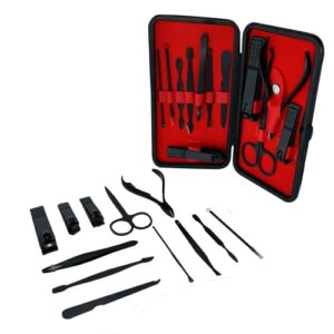 Manicure and Facial Care Set with Nail Clippers - Stainless Steel Manicure Kit - Portable Nail and Cuticle Care Travel Kit - Unisex for Men and Women (12 Pieces)