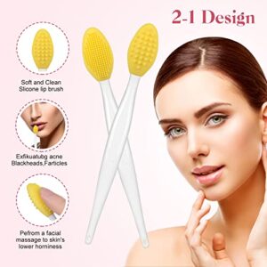 5 Pcs Lip Brush Tool Lip Scrub Brush Double-Sided Silicone Exfoliating Lip Brush