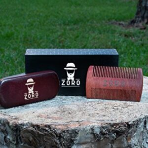 Beard Brush and Comb Set for Men - Premium Handmade Grooming Set - Elegant Box and Cotton Bag - Horsehair Bristled Brush and Double-Sided Aromatic Wooden Comb - Perfect Kit for Home or Travel