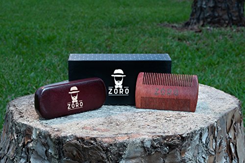 Beard Brush and Comb Set for Men - Premium Handmade Grooming Set - Elegant Box and Cotton Bag - Horsehair Bristled Brush and Double-Sided Aromatic Wooden Comb - Perfect Kit for Home or Travel