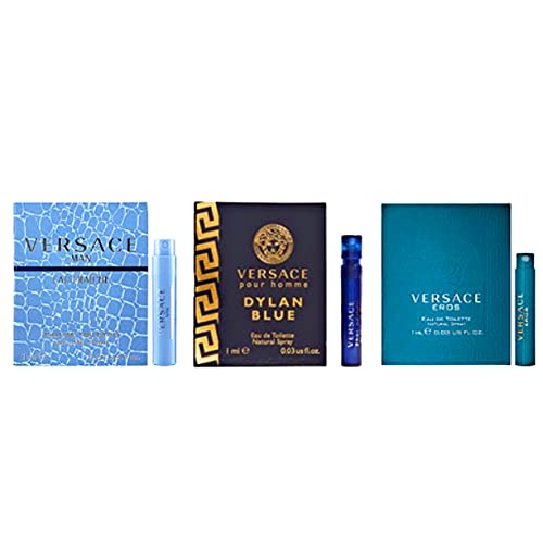 VERSACE for Men Fragrance Sample Trio - Pour Homme, Man Eau Fraiche, & Eros