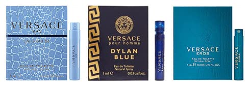 VERSACE for Men Fragrance Sample Trio - Pour Homme, Man Eau Fraiche, & Eros