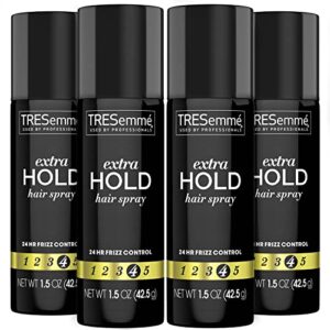 tresemmé tres two spray extra hold hairspray, extra-firm control, strong hold with touchable feel, humidity resistant, all day frizz control, pack of 4 – 1.5 oz each
