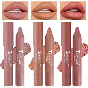 3 colors smooth matte lipstick pack set, moisture longwear color stick ultimate lip crayon for makeup collection – nourishing lipstick with a matte finish waterproof velvet lipgloss lip stain