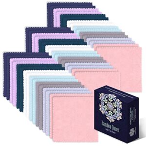 bamboo queen 48 pack face towels gift box, multi, 8×8 inch (48 pack,box set)
