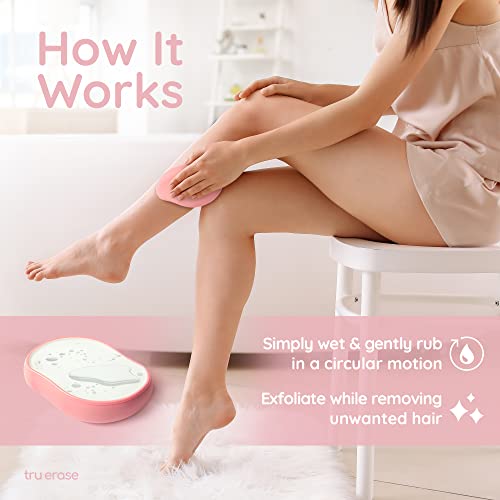 Tru Erase Crystal Hair Eraser, Painless Hair Removal Device for Women and Men, Washable & Reusable, Fast & Easy to Use on Arms, Legs, Back, Chest, Armpits, Bikini and More