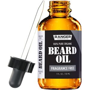 leven rose beard oil for men and beard softener 100% pure natural for bearded men, mustaches, and moisturized skin 1 oz by ranger grooming co