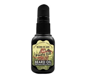 woodsy oud – 1oz nourishing beard oil – natural, organic & handcrafted in usa by beard of god