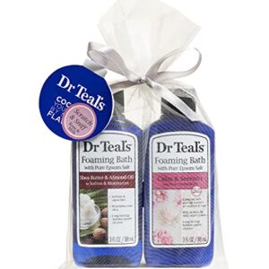 Dr Teal's Foaming Bath Holiday Gift Combo Pack (6 fl oz Total): Soften & Moisturize with Shea Butter & Almond Oil and Calm & Serenity with Rose Essential Oil. Treat Your Skin, Senses, and Stress