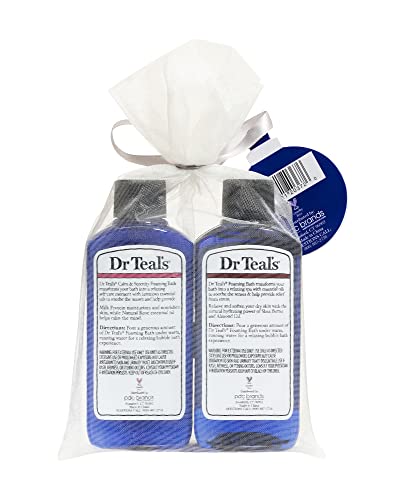 Dr Teal's Foaming Bath Holiday Gift Combo Pack (6 fl oz Total): Soften & Moisturize with Shea Butter & Almond Oil and Calm & Serenity with Rose Essential Oil. Treat Your Skin, Senses, and Stress