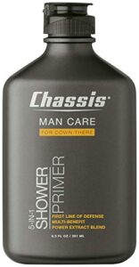 chassis 5-in-1 shower primer, men’s anti-chafing gel and deep-cleansing bodywash