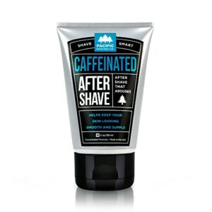 pacific shaving company caffeinated aftershave – helps reduce appearance of redness, with safe, natural, and plant-derived ingredients, soothes skin, paraben-free, made in usa, 3.4 oz