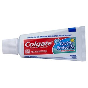 Colgate Kids Cavity Protection Fluoride Toothpaste, Bubble Fruit Flavor, Travel Size 0.85 oz (24g) - Pack of 12