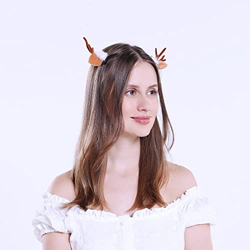 HAOQINA Christmas Reindeer Antlers Headband Hairpins Hairbands Girls Beauty Headdresses Reindeer Antlers Headbands Stocking Stuffers for Women Reindeer Christmas Hair Clips Hair Accessories