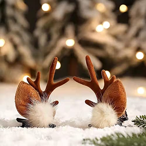 HAOQINA Christmas Reindeer Antlers Headband Hairpins Hairbands Girls Beauty Headdresses Reindeer Antlers Headbands Stocking Stuffers for Women Reindeer Christmas Hair Clips Hair Accessories