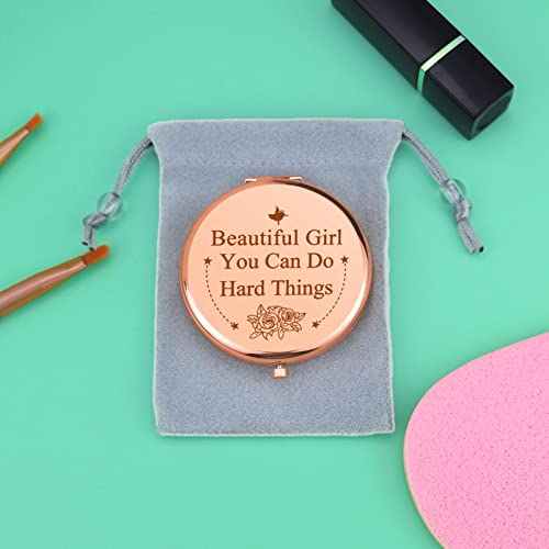 Inspirational Gifts for Girls Sister Friend Daughter Encouragement Gift for Girls Compact Makeup Mirror for Granddaughter Motivational Gifts Folding Makeup Mirror Birthday Christmas Graduation Gifts