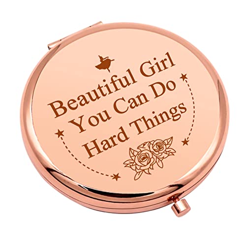 Inspirational Gifts for Girls Sister Friend Daughter Encouragement Gift for Girls Compact Makeup Mirror for Granddaughter Motivational Gifts Folding Makeup Mirror Birthday Christmas Graduation Gifts