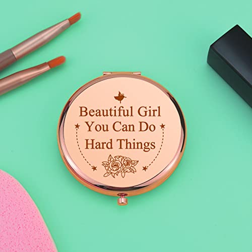 Inspirational Gifts for Girls Sister Friend Daughter Encouragement Gift for Girls Compact Makeup Mirror for Granddaughter Motivational Gifts Folding Makeup Mirror Birthday Christmas Graduation Gifts