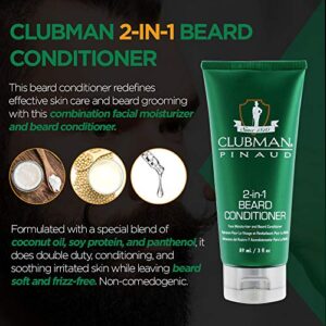 Clubman Pinaud 2-in-1 Beard Conditioner and Face Moisturizer, 3 oz