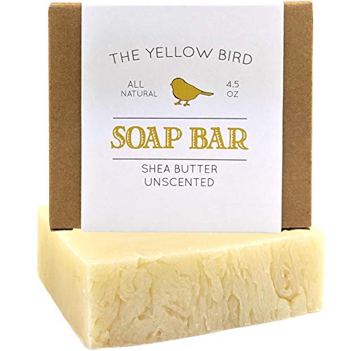 The Yellow Bird Unscented Soap Bar For Sensitive Skin. Handmade Face Soap that's Fragrance Free and Hypoallergenic. Natural, Vegan, and Organic Ingredients.