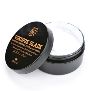 VIKINGS BLADE Luxury Shaving Cream, Black Ocean Scent, Silky Buttery Smooth, Surfactant Base. Refreshing, Clean, Close, FOAMING Shave Cream