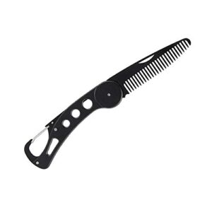 jinzefa stainless steel folding beard comb, portable multifunction anti static comb for men mustache styling